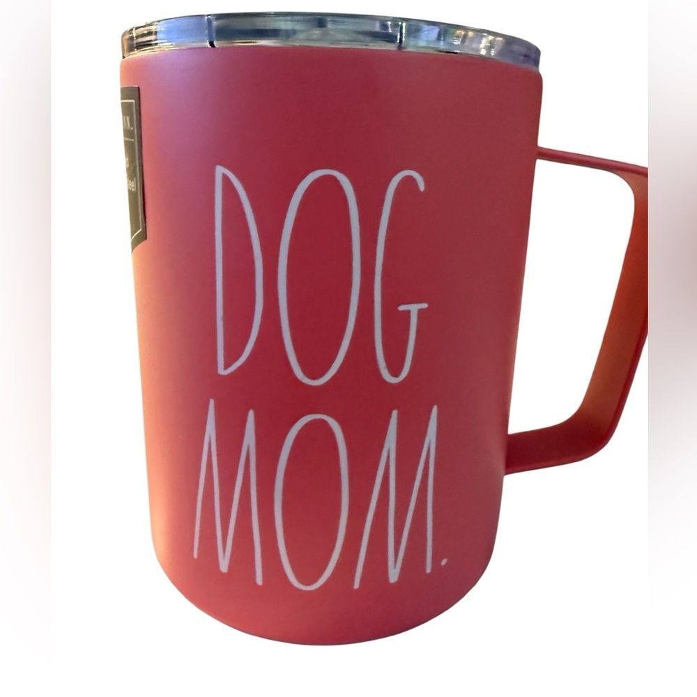 Rae Dunn Pink "DOG MOM" Insulated Stainless Steel Travel Mug